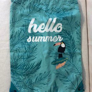 NWT Blue West Loop Hello Summer Drawstring Bag